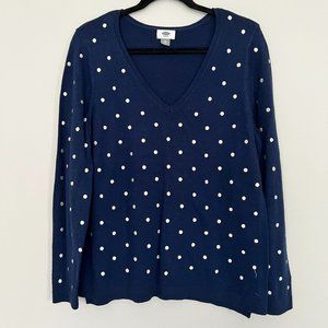 Old Navy blue polka dot sweater